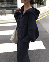 Code Oversized 2-Way Zip-Up Hoodie