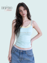 ミントレモンレイヤードスリーブレスTシャツ