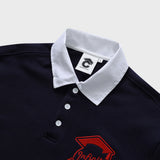 ホワイトカラーラグビースウェットカラーTシャツ / ネイビー [Unisex]