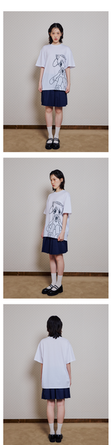 CAT GIRL T SHIRT - WHITE