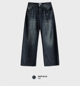 Look Treasure Teen Washed Linen-Like Wide Denim Pants