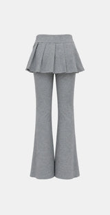 プリーツレイヤードブーツカットパンツ