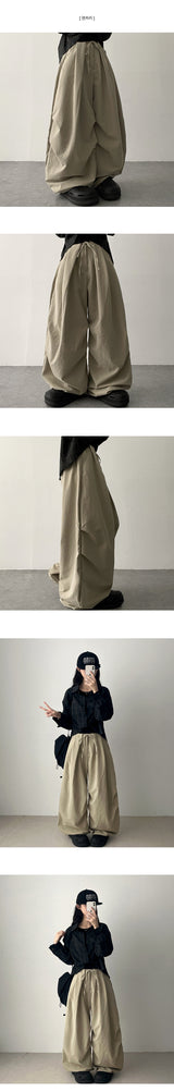 fodi waist banding ピンタックワイドパンツ