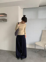 26SS★ [BAONHAUS] ベニールラウンドリブ長袖Tシャツ