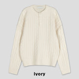 Rubin Cable Henley Neck Knit