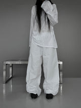 under nylon shirring pants (2color)
