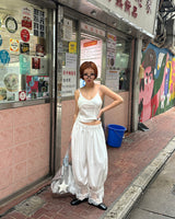 Lace Capri Balloon Wide Pants