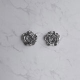 [クォン・ウンビ Piercing] メタルローズピアス - Silver Color