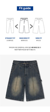 urban carpenter bermuda denim pants (muddy indigo)