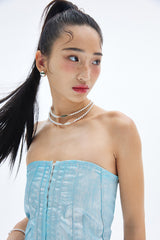 グリーンタグシルバーボールネックレス