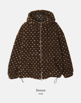 #Bear Dot Boa Fleece 2WAY Hood Jumper (3color)
