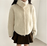 Hani cozy high neck button cardigan