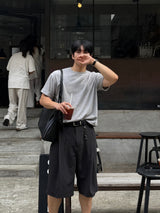 フォールドクロップロールアップ半袖Tシャツ
