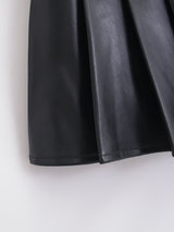 leather pleated pants mini skirt