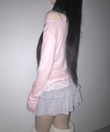 eve lace tee (4colors)