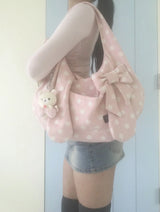 Bunny Ribbon Hobo Bag _ Baby pink