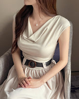 メアリー カウルネック フレア ロングワンピース (Belt Set)