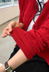FOB Cable Knit Round Cardigan