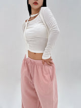 [SOFT-FIT/BODY SHAPING/SCARF SET] スカーフ＆チョーカーTシャツ - 2 COLOR