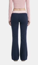 Kaia Contrast Stitch Flare Pants