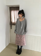 26FW★ [BAONHAUS] レニル シャーリング レイヤード ロングスリーブ Tシャツ