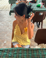 Flower Backless Bustier Blouse