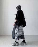 Check Skirt Bermuda Denim