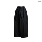 (2color) Wrap Button Wide Banding Pants