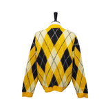 Yellow Argyle Cardigan