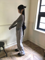ソーンウールテンセルカットシースルーレイヤードTシャツ