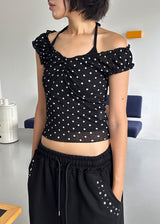 SHIRRING DOT 2-WAY TOP