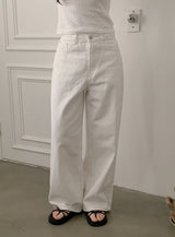 Darunel Cotton Hidden Banding Wide Pants (3color/ 2type)