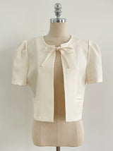 Demin Round Puff Short Sleeve Jacket