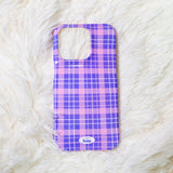 【MADE】チェックグロッシーハードフォンケース