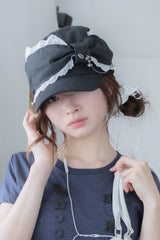 angel ribbon cap(black)