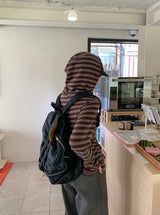 [unisex] キルシュッドボタンストライプフーディー