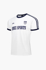 Sporty Ringer Muscle Fit Short Sleeve White