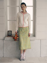 FLOWER LONG SKIRT GREEN