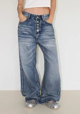 5-BUTTON WASHED DENIM