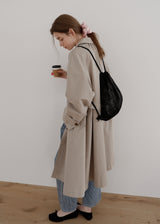 Flower Satin Backpack_Black