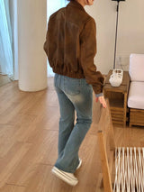 Arcti leather blouson jacket