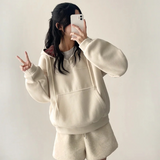 Bay Check Anorak Fleece Semi-Zip Up Hoodie