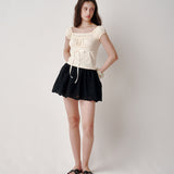 Eyelet Layered T-shirt (Yellow)