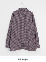 [unisex] Tail Overfit Pocket Check Shirt
