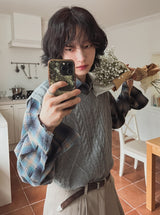 Moss Twist Knit Vest