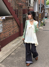 イズミ ノンフェード ワイド ブーツカット デニム パンツ