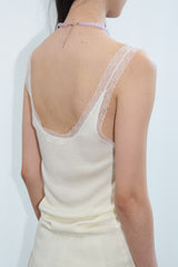 Lace Deep V-Knit (Ivory)