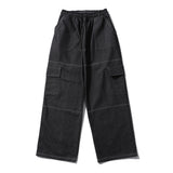 DENIM STITCH WIDEPANTS BLACK