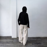 Multi-Button Paneled Wide Pants