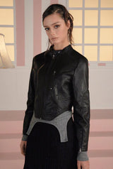 Bella leather jacket - black
